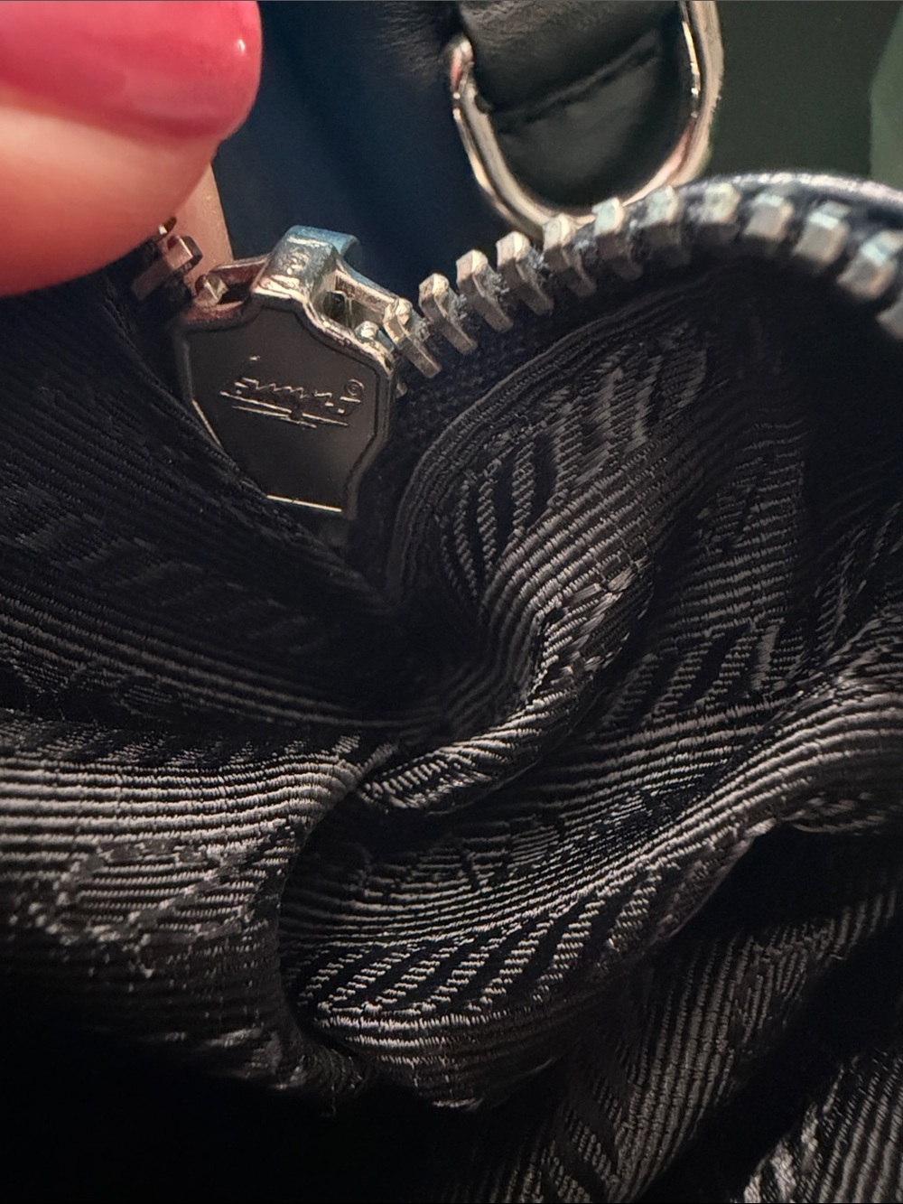 Prada NAVY CITY TWIN ZIPPER Blue and Black Leather - Picture 12 of 16